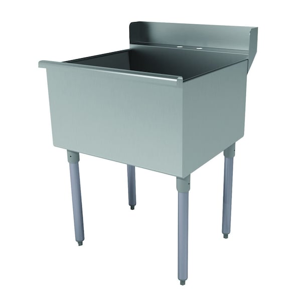 Free Standing Scullery Sink with Rear Deck 18"W x 21"D front to-back x 14" deep sink compartment